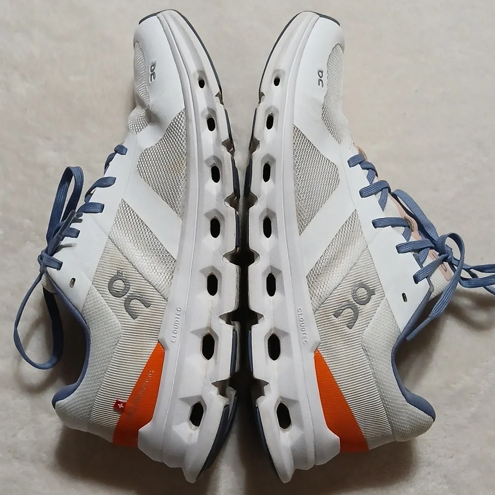 On Cloudrunner Undyed White/Flame Running Training Shoes Size 8.5 Womans - Picture 2 of 9